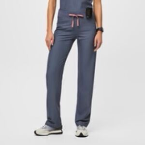 Figs Livingston basic scrub pant in heather denim